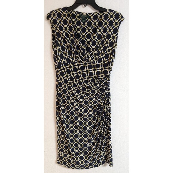 Lauren Ralph Lauren Dresses & Skirts - Women's LAUREN Ralph Lauren Surplice Faux Wrap Geometric Sleeveless Dress Size 4